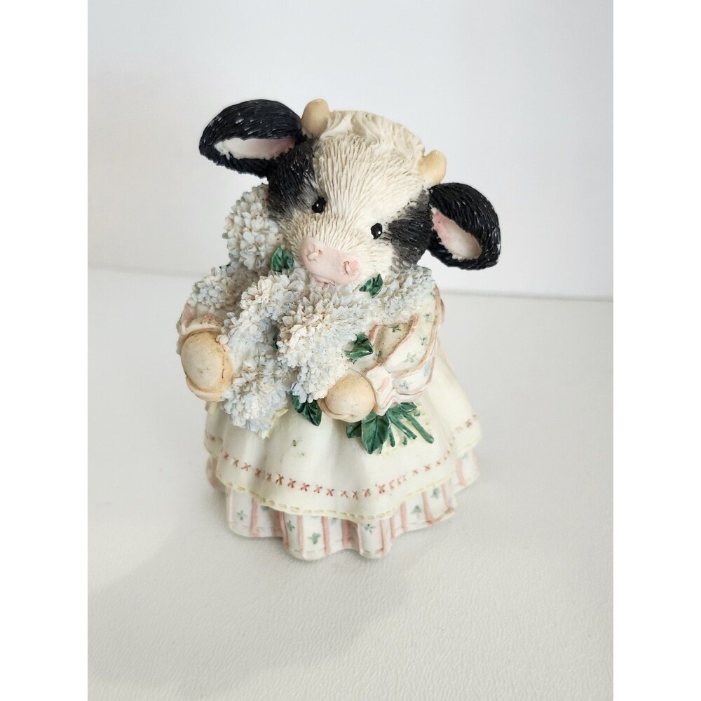 ENESCO MARY'S MOO MOOS - THE COMING OF SPRING BRINGS UDDER JOY (GIRL  W/FLOWERS)